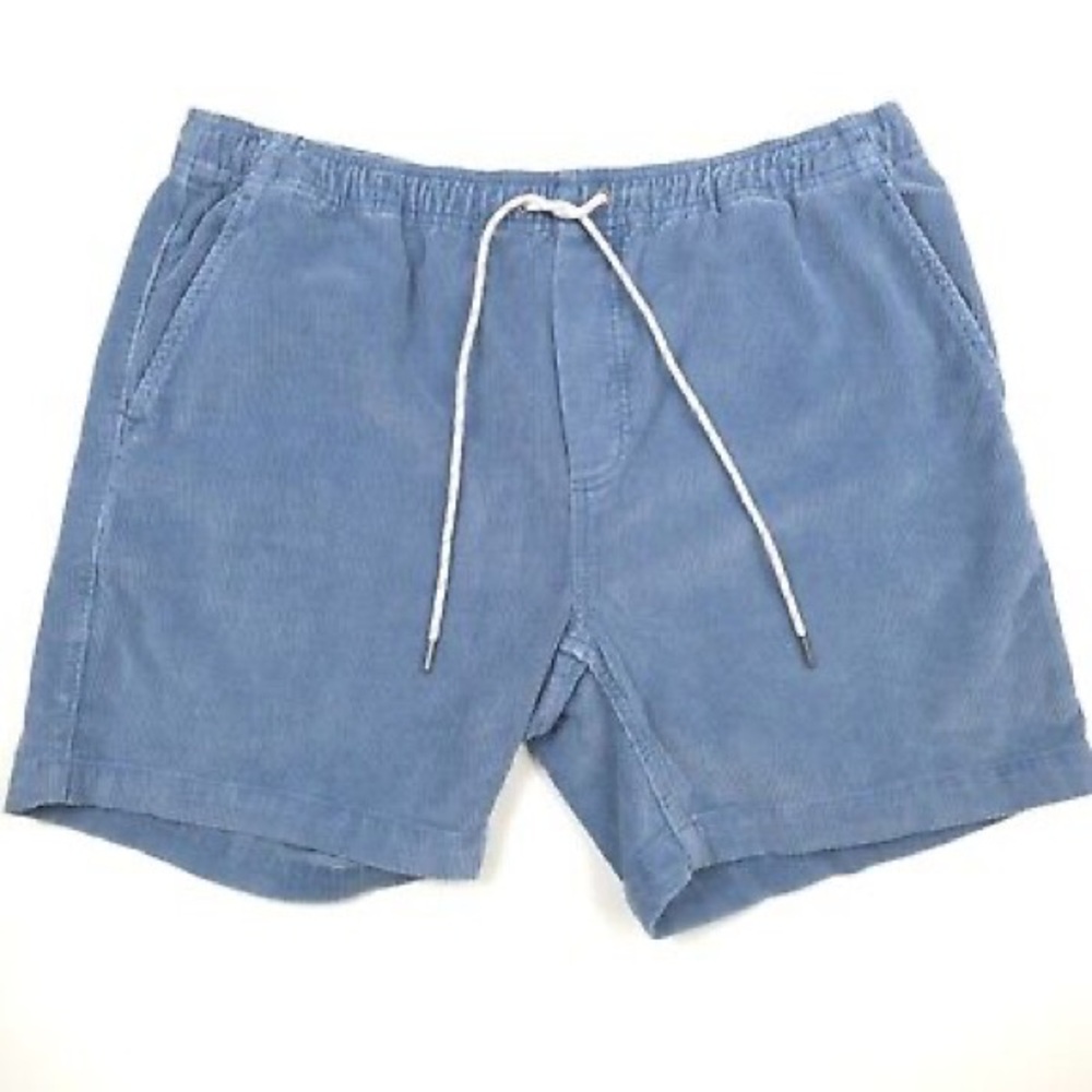Faherty mens’s blue medium corduroy draw string shorts